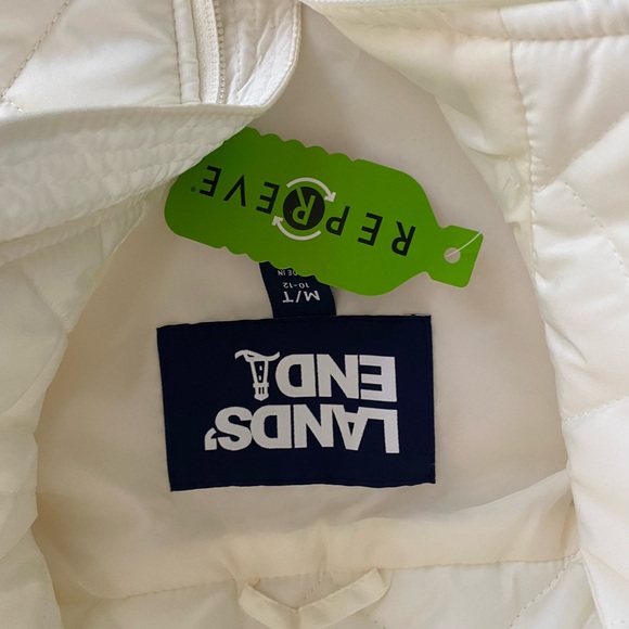LANDS’ END winter white ivory creme Puffer vest Size M NWT - Picture 4 of 10
